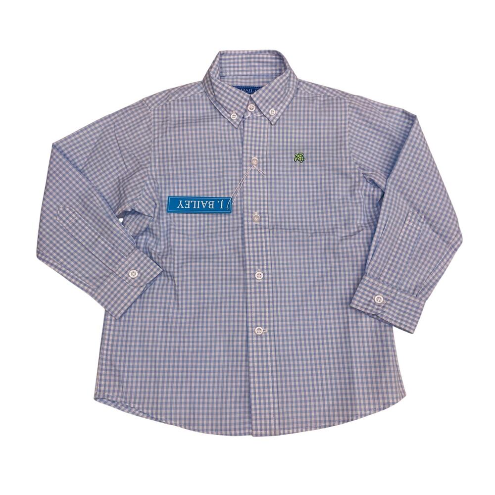 NWT J. Bailey 3T Roscoe Shirt in Blue Check Button Up